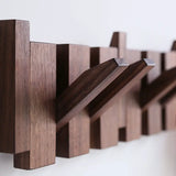NNEOBA Wall-Mounted Black Walnut Coat Rack