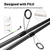 NNEOBA Inshore Spinning Fishing Rod Long Casting Carbon Rod Black