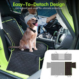 NNEOBA 6-in-1 Waterproof Dog Car Seat Cover for Back Seat Hammock Style Green