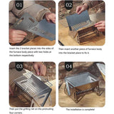 NNEOBA Portable Folding Grill Heating Stove Silver