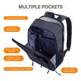 NNEOBA Slim Expandable Laptop Backpack Dark Grey