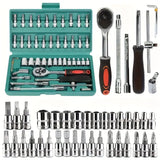 NNEOBA 46 Piece Multi Purpose Tool Kit Comprehensive Hand Tool Set Green