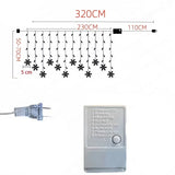 3.2M Warm White LED Snowflake Curtain Lights