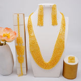 NNEOBA Dubai Jewelry Set Necklace Earrings Ring Bracelet Women