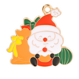 5pcs Christmas Enamel Charm for DIY Jewelry Pendants