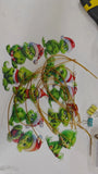 10pcs Whimsical Green Christmas Tree Ornaments