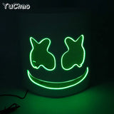 Led Light Up Mask and Gloves DJ Marshmello Head Helmet Light Up Cosplay Head Cover for Men Women Music Festival Purim props