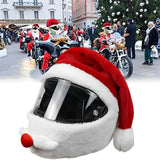 Santa Claus Plush Motorcycle Helmet Cover Red Christmas Decor