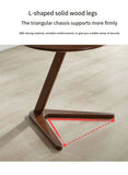NNEOBA House Faction Solid Wood Edge Sofa Side Table - Walnut Finish