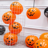 5 pcs 16cm Halloween Pumpkin Latex Balloon Halloween Decoration Home Outdoor Halloween Pumpkin Decoration Supplies