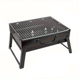NNEOBA Portable Charcoal BBQ Grill Stainless Steel Mini Outdoor Cooking Kit (Black)