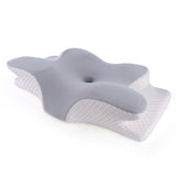 NNEOBA Butterfly Memory Foam Cervical Pillow Orthopedic Neck Support Grey