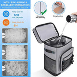 NNEOBA 30L Camping Insulated Backpack Hot Cold Storage Gray