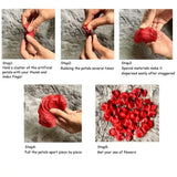 100Pcs Artificial Rose Pink Red Non-Woven Fabric Petals
