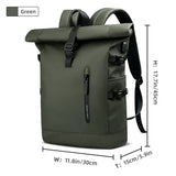 NNEOBA Expandable Waterproof Backpack Roll-Up Design with USB Charging Port Green