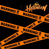 Halloween Warning Line Decoration Tape – Danger Warning Signs for Windows, Walls & Haunted House Party Décor