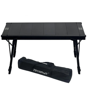 NNEOBA IGT 3-Unit Camping Table Portable Folding Aluminum Alloy BBQ Table Black