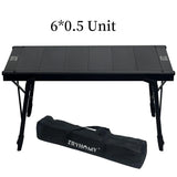 NNEOBA IGT 3-Unit Camping Table Portable Folding Aluminum Alloy BBQ Table Black