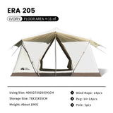 NNEOBA Camping Glamping Cotton Tent 3-Person Double-Layer Waterproof Tent Ivory