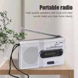 NNEOBA Portable Pocket Radio with Built-in Speaker Silver