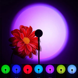 NNEOBA 1x USB Sunset Lamp LED Rainbow Neon Night Light Projector Photography Wall Atmosphere Lighting for Bedroom Home Room Decor Gift