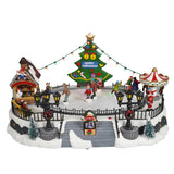 Christmas Skiing Village Music Box Decoration