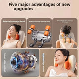 NNEOBA Wireless Electric Shiatsu Massage Pillow Rechargeable Heating Massager Orange