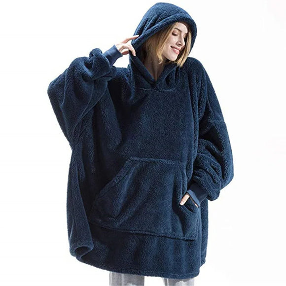 NNEOBA Oversized Fleece Hoodie Blanket for Winter Comfort