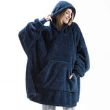 NNEOBA Oversized Fleece Hoodie Blanket for Winter Comfort