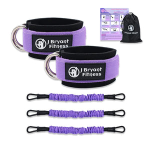 NNEOBA Leg & Glute Ankle Resistance Bands with Cuffs - 60LB Set of 3