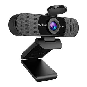 NNEOBA 1080P HD USB Webcam Dual Noise-Canceling Mics Black