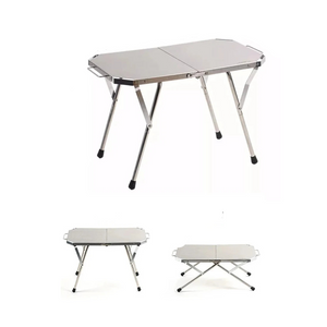 NNEOBA Outdoor Folding Steel Table Tactical Use Silver