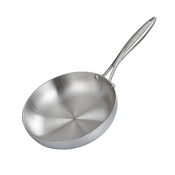 NNEOBA 28cm Stainless Steel Non-Stick Frying Pan Uncoated Cookware Silver