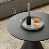 NNEOBA Elegance Defined: Handcrafted Round Metal Coffee Table in Small Black