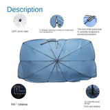 NNEOBA Car Sunshade Windshield Umbrella 360 Rotating Handle White