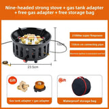 21000W Portable 9-Core Camping Gas Stove – Windproof Outdoor Burner