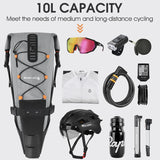 NNEOBA Waterproof 10L Reflective Bike Saddle Bag Gray