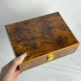 Glossy Wooden Storage Box with Lock for Belts and Accessories