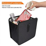 NNEOBA Car Trash Can with Storage Waterproof Bag with Mesh Pocket Black