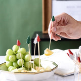 Christmas Tree Designs Bamboo Fruit Sticks 50Pcs