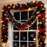 Artificial Christmas Tinsel Garland with Bow
