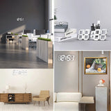 NNEOBA Modern 3D LED Wall Clock with Remote Control