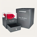 NNEOBA Red Zircon Pendant Necklace in Rose Gift Box