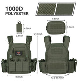 NNEOBA Tactical Plate Carrier Vest Quick Release Green