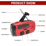 NNEOBA Solar Emergency Radio Power Bank Red