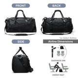 NNEOBA 40L Foldable Sports Gym Travel Duffel Bag Black