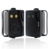NNEOBA 3-Way Waterproof Wall Mount Speakers Black