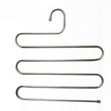 NNEOBA 5 layers Stainless Steel Clothes Hangers S Shape Pants Storage Hangers Clothes Storage Rack Multilayer Storage Cloth Hanger