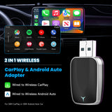 NNEOBA Wired to Wireless CarPlay Android Auto Adapter Black