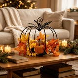 Black Iron Pumpkin Autumn Harvest Decoration 19 × 19 × 16.5 cm